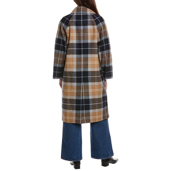 Barbour Womens  Kira Wool-Blend Car Coat, Brown - Picture 2 of 3